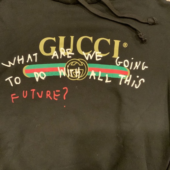 Gucci hoodie sweater black graffiti future - Picture 2 of 4